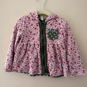Matilda Jane Pink Floral Ruffle Zip Up Hoodie Jacket Girls 18 24M‎
